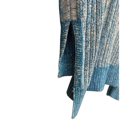 Pilcro Blue Stripped Pull-Over Sweater with Side Slit Viscose/Cotton Blend Sz L - Picture 11 of 16